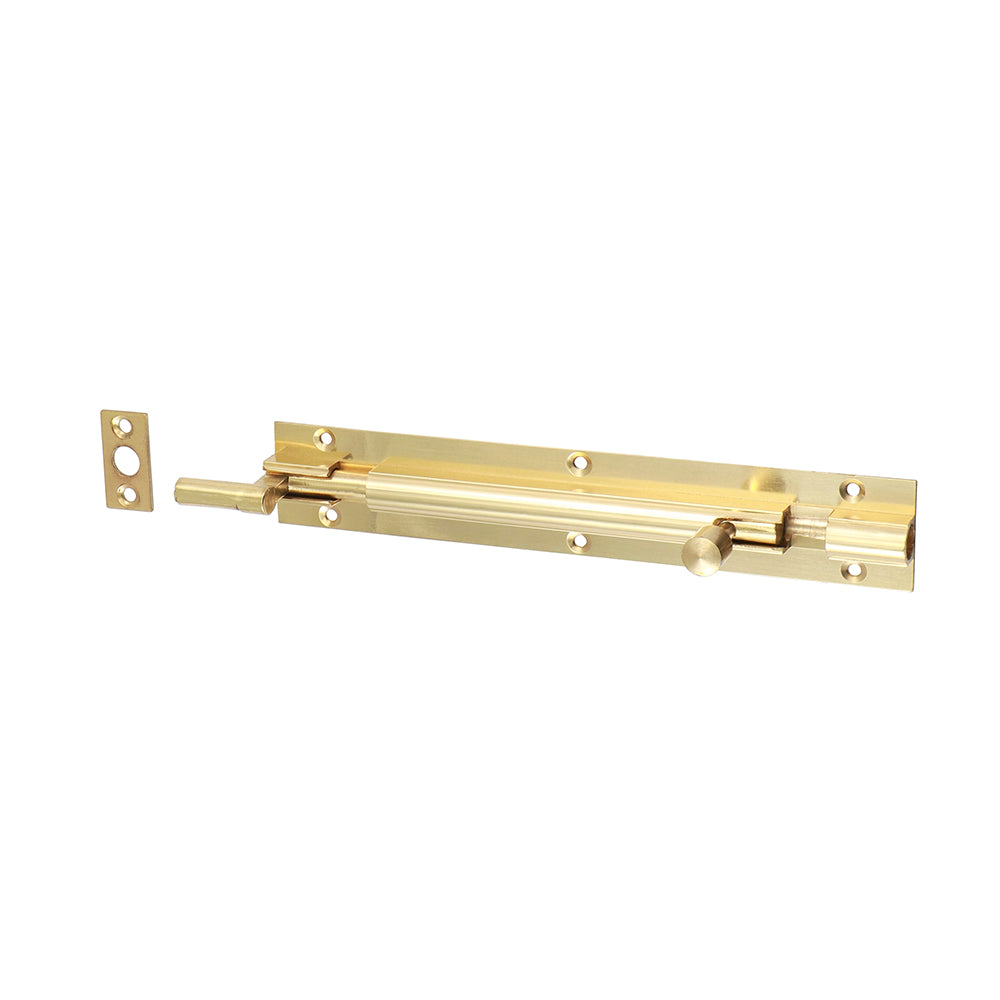 This is an image of Timco - Necked Barrel Bolt - Polished Brass 150 x 25mm (1 Each TIMpac) 200200P