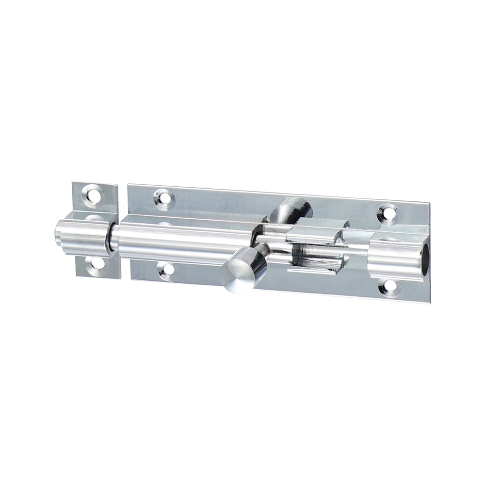 This is an image of Timco - Straight Barrel Bolt - Polished Chrome 75 x 25mm (1 Each TIMpac) 200225P
