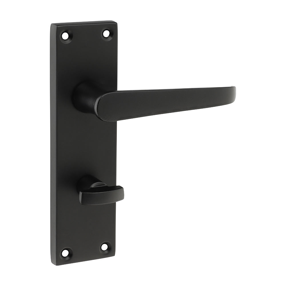 This is an image of Timco - Victorian Straight Bathroom Handles - Matt Black 152 x 43 (1 Pairs Blister Pack) 200247