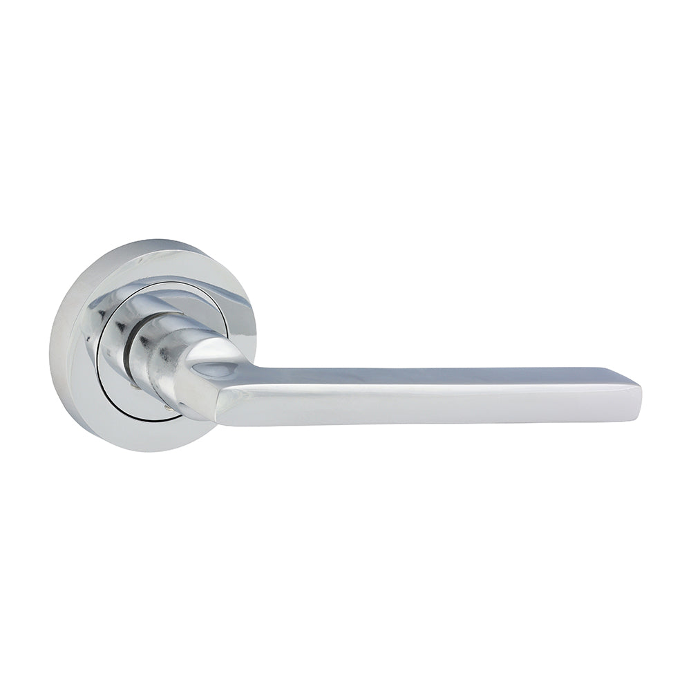 This is an image of Timco - Radmore Lever On Rose Handles - Polished Chrome 51mm (1 Pairs Blister Pack) 200318