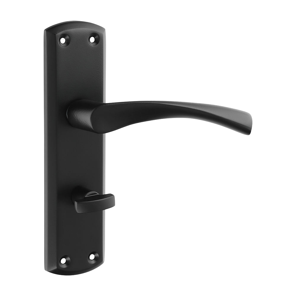This is an image of Timco - Zeta Bathroom Handles - Matt Black 175 x 45 (1 Pairs Blister Pack) 200335