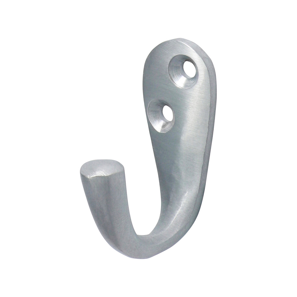 This is an image of Timco - Single Robe Hook - Satin Chrome 44 x 18mm (1 Each TIMpac) 200347P