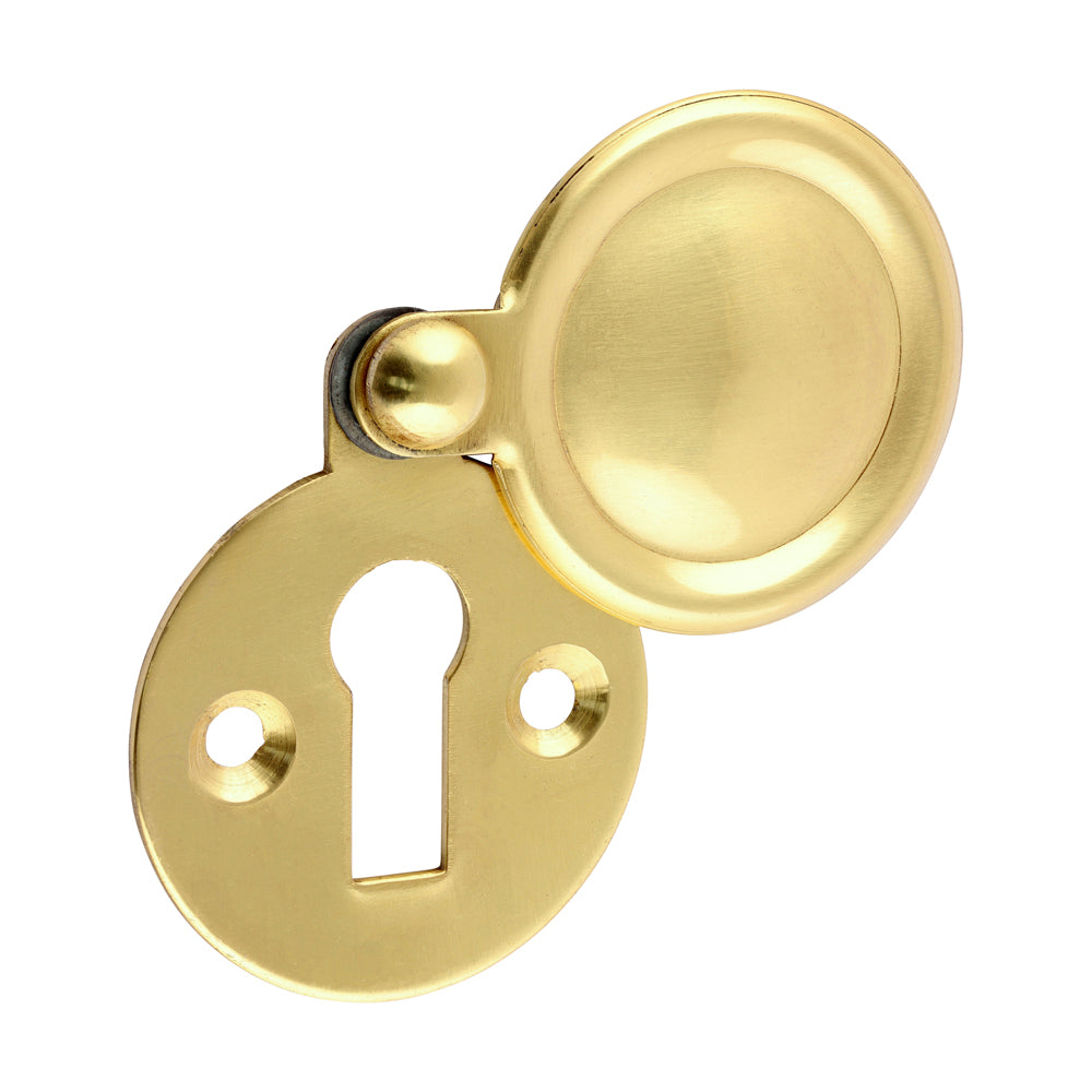 This is an image of Timco - Pair of Traditional Pattern Escutcheon - Polished Brass 32mm (1 Pairs TIMpac) 200484P