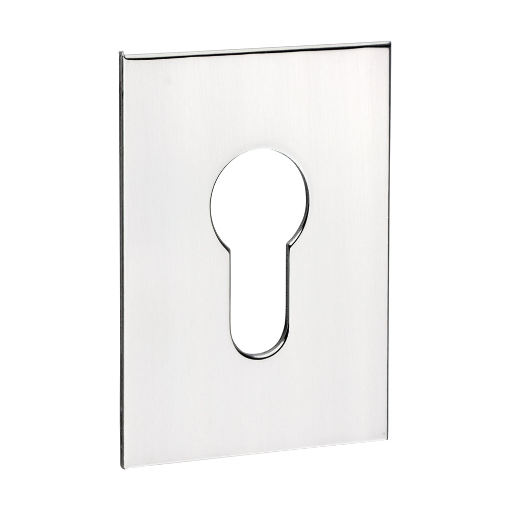 This is an image of Timco - Euro Profile Self-Adhesive Escutcheon - Oblong - Polished Stainless Steel 65 x 47 (1 Each TIMpac) 200546P