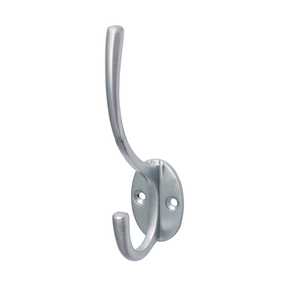 This is an image of Timco - Hat & Coat Hook - Satin Chrome 125 x 32mm (1 Each Bag) 200553