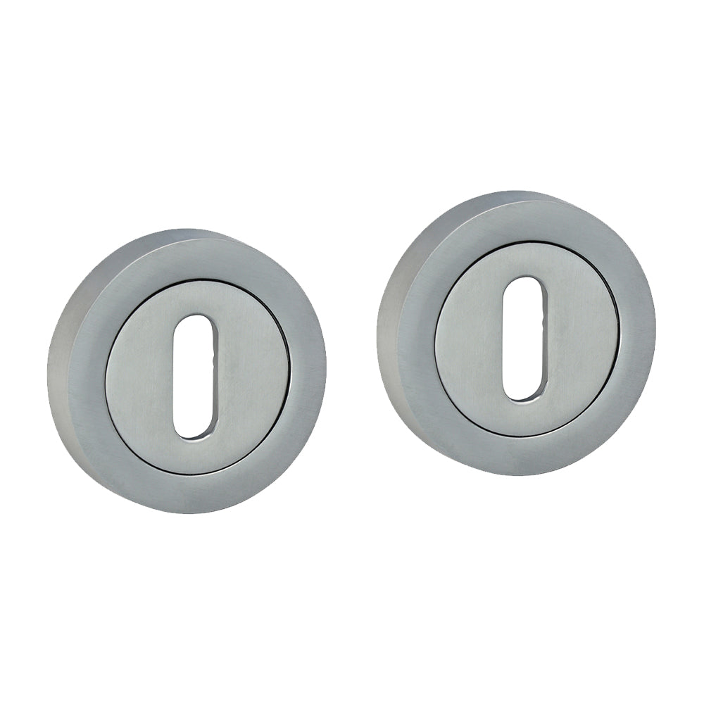 This is an image of Timco - Standard Profile Escutcheon - Satin Chrome 51mm (1 Pairs Blister Pack) 200573