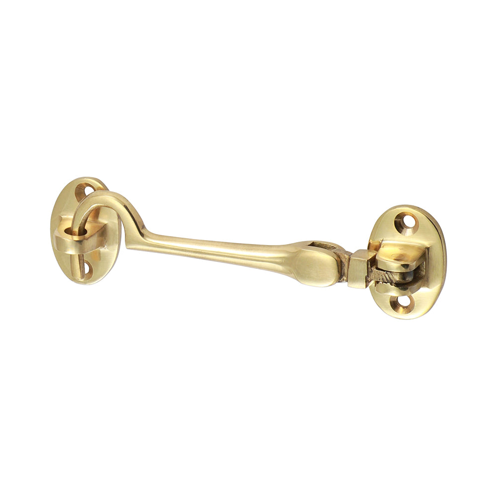 This is an image of Timco - Cabin Hook - Polished Brass 100mm (1 Each Bag) 200665