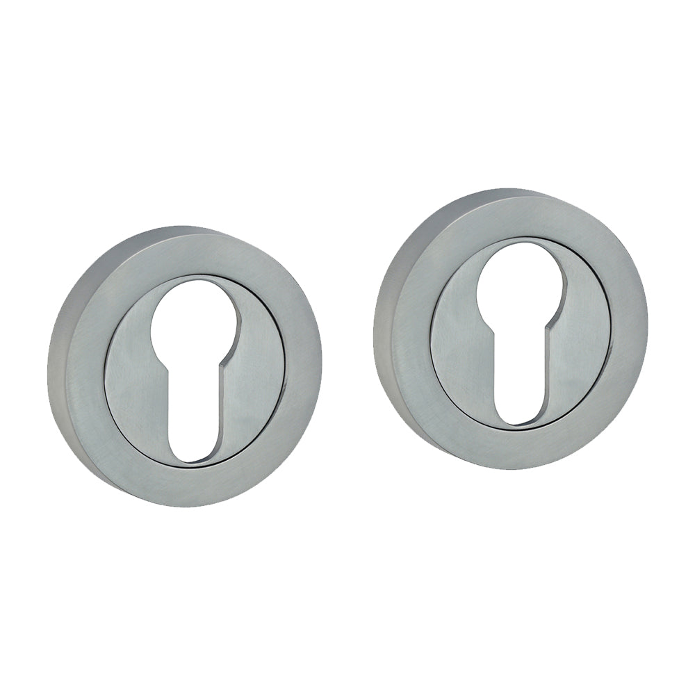 This is an image of Timco - Euro Profile Escutcheon - Satin Chrome 51mm (1 Pairs Blister Pack) 200735
