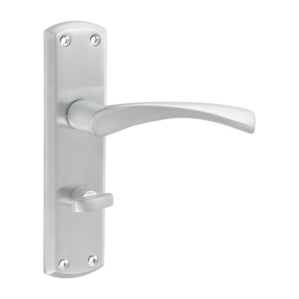 This is an image of Timco - Zeta Bathroom Handles - Satin Chrome 175 x 45 (1 Pairs Blister Pack) 200738