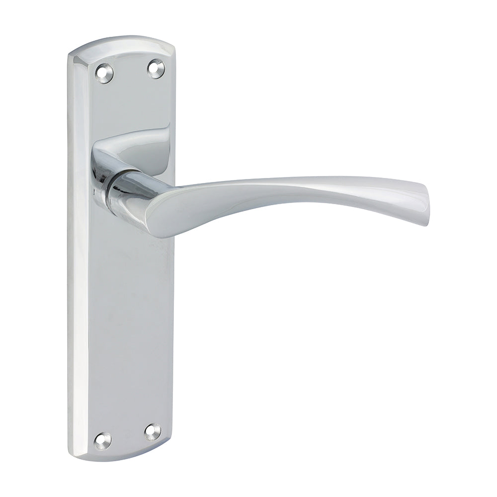 This is an image of Timco - Zeta Latch Handles - Polished Chrome 175 x 45 (1 Pairs Blister Pack) 200757