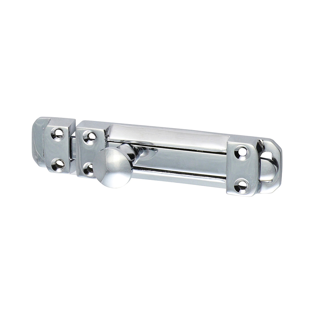 This is an image of Timco - Contract Flat Section Bolt - Polished Chrome 110 x 25mm (1 Each Bag) 200779