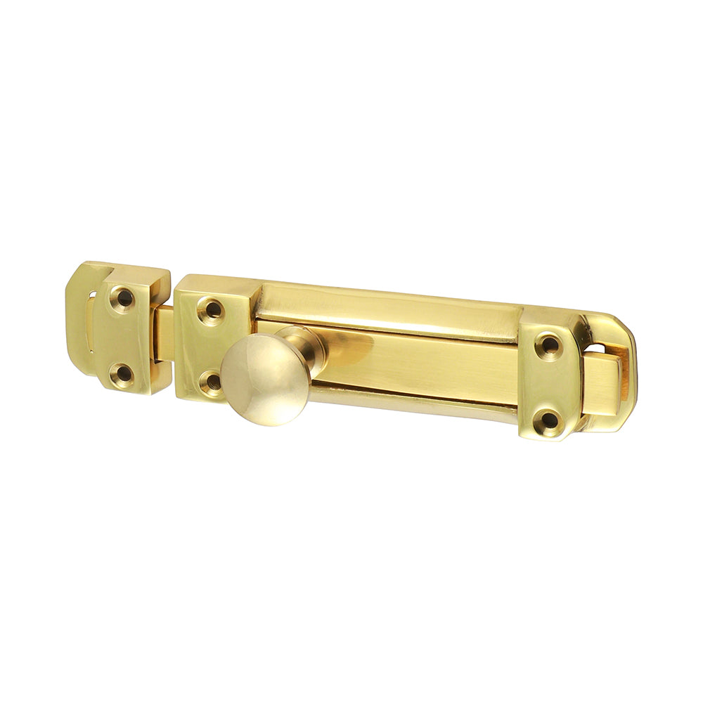 This is an image of Timco - Contract Flat Section Bolt - Polished Brass 135 x 30mm (1 Each Bag) 200852