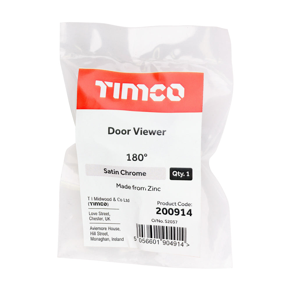 This is an image of Timco - Door Viewer - Satin Chrome 180 Degree (1 Each Bag) 200914