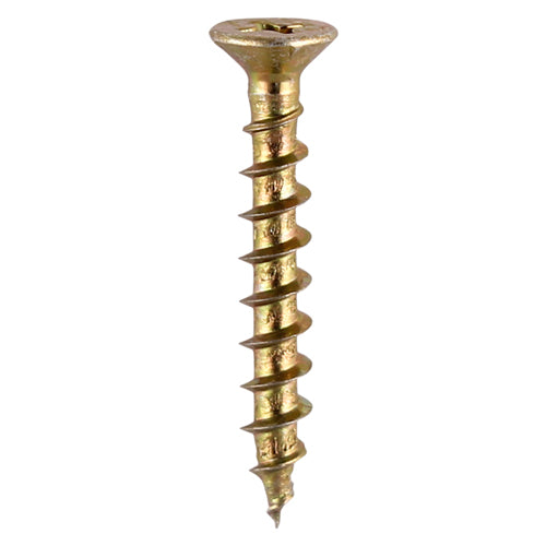 This is an image of Timco - Window Fabrication Screws - Countersunk with Ribs - PH - Single Thread - Gimlet Point - Yellow 4.3 x 20mm - (1000 PCS Box) 202Y