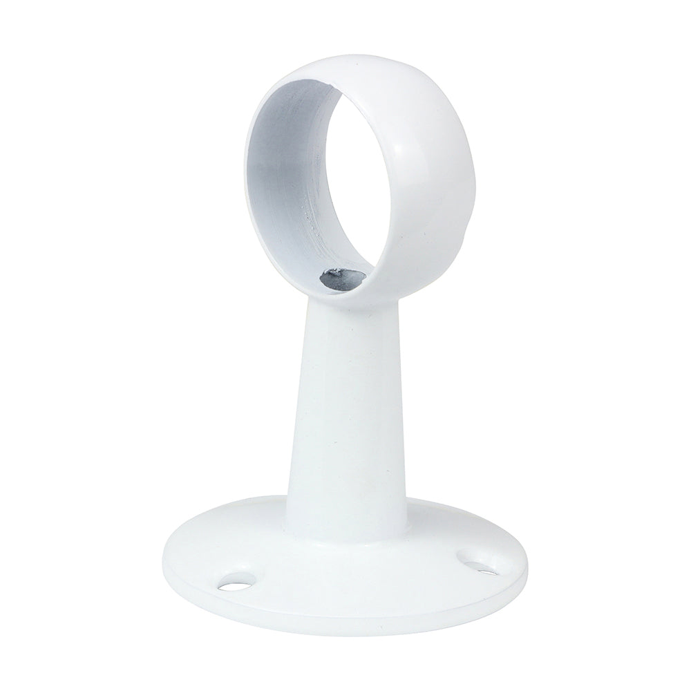 This is an image of Timco - Centre Bracket - For Round Tube - White 25mm (1 Each TIMpac) 204166P