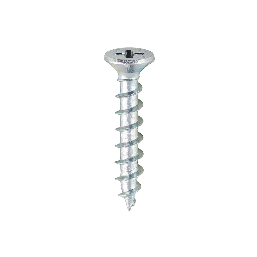 This is an image of Timco - Window Fabrication Screws - Countersunk with Ribs - PH - Single Thread - Gimlet Point - Zinc 4.3 x 25mm - (1000 PCS Box) 204Z