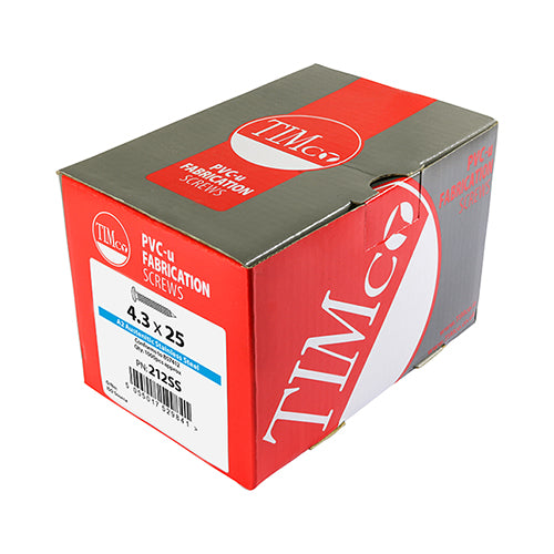 This is an image of Timco - Window Fabrication Screws - Friction Stay - Shallow Pan Countersunk - PH - Single Thread - Gimlet Tip - Stainless Steel 4.3 x 25mm - (1000 PCS Box) 212SS