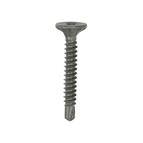 This is an image of Timco - Drywall Construction Metal Stud Cement Board Screws - PH - Countersunk Wafer - Self-Drilling - Exterior - Silver Organic 4.2 x 32mm - (200 PCS Box) 217154
