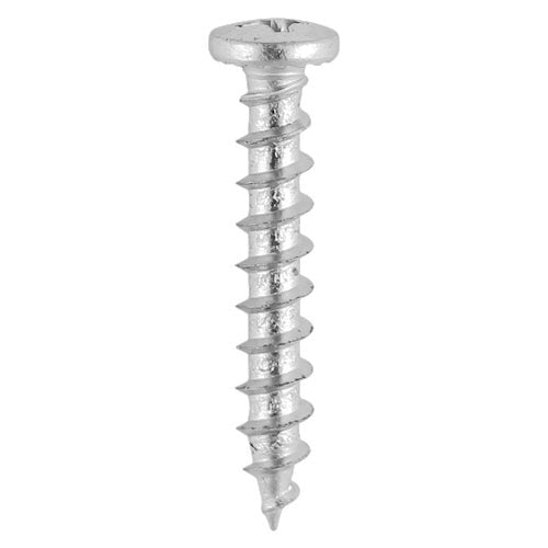 This is an image of Timco - Window Fabrication Screws - Friction Stay - Shallow Pan with Serrations - PH - Single Thread - Gimlet Tip - Stainless Steel 4.8 x 25mm - (1000 PCS Box) 217SS