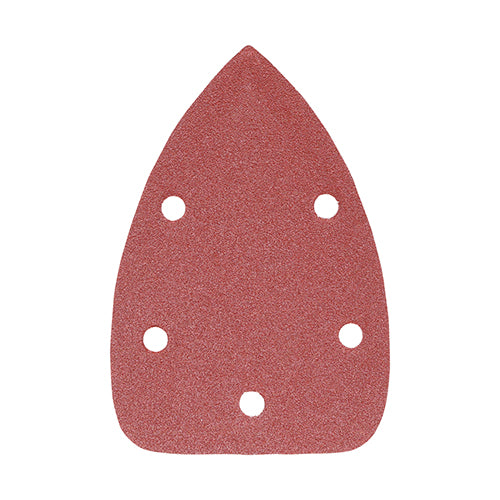This is an image of Timco - Detail Sanding Pads - 120 Grit - Red 95 x 136mm (5 Pieces Pack) 231081