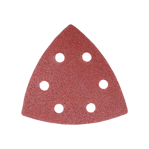 This is an image of Timco - Delta Sanding Pads - Mixed - Red 95 x 95mm (80/120/180) (5 Pieces Pack) 231333