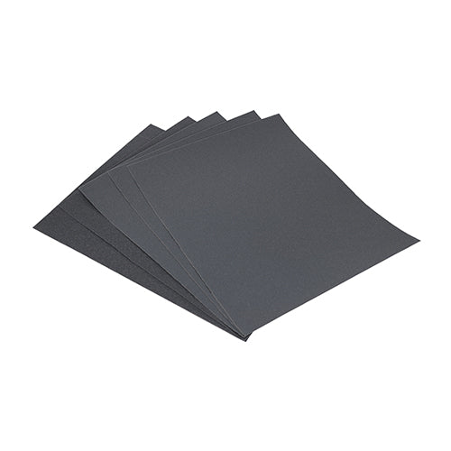 This is an image of Timco - Wet & Dry Sanding Sheets - Mixed - Black 230 x 280mm (180/320) (5 Pieces Pack) 231357