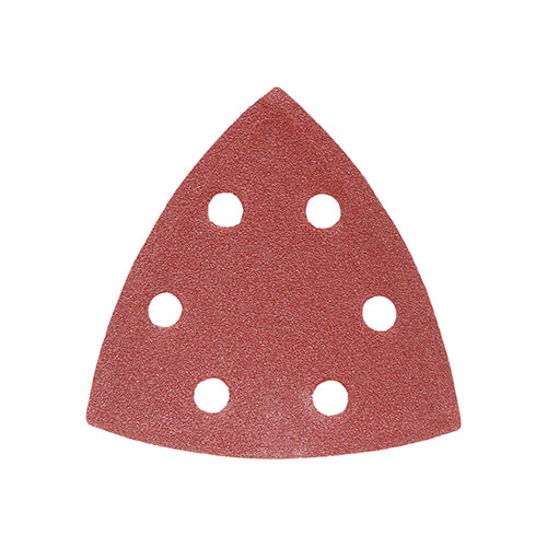 This is an image of Timco - Delta Sanding Pads - 120 Grit - Red 95 x 95mm (5 Pieces Pack) 231410