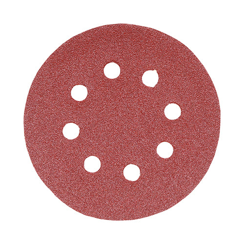 This is an image of Timco - Random Orbital Sanding Discs - 80 Grit - Red 125mm (5 Pieces Pack) 231555