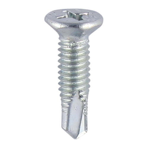 This is an image of Timco - Window Fabrication Screws - Countersunk Facet - PH - Metric Thread - Self-Drilling Point - Zinc M4 x 19mm - (1000 PCS Box) 232Z