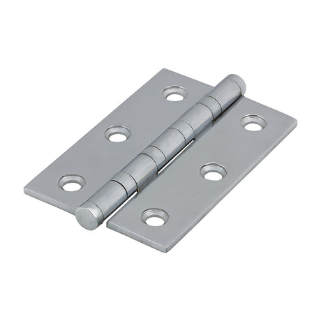 This is an image of Timco - Performance Ball Race Hinge - Solid Brass - Polished Chrome 76 x 50 (1 Pairs Box) 234011