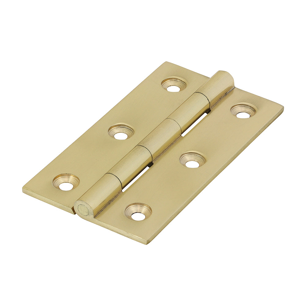 This is an image of Timco - Solid Drawn Hinge - Solid Brass - Polished Brass 75 x 40 (1 Pairs Bag) 234016