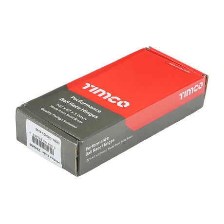 This is an image of Timco - Performance Ball Race Hinge - Solid Brass - Antique Brass 102 x 76 (1 Pairs Box) 234268