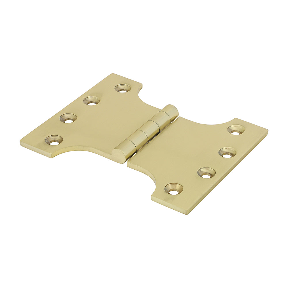 This is an image of Timco - Parliament Hinge (488) - Solid Brass - Polished Brass 102 x 125 (1 Pairs Box) 234297