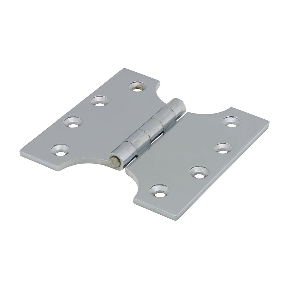 This is an image of Timco - Parliament Hinge (488) - Solid Brass - Polished Chrome 102 x 100 (1 Pairs Box) 234337