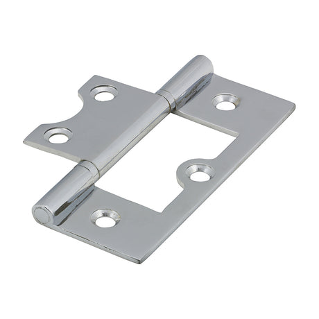 This is an image of Timco - Plain Bearing Flush Hinge - Solid Brass - Polished Chrome 75 x 50 (1 Pairs Bag) 234553