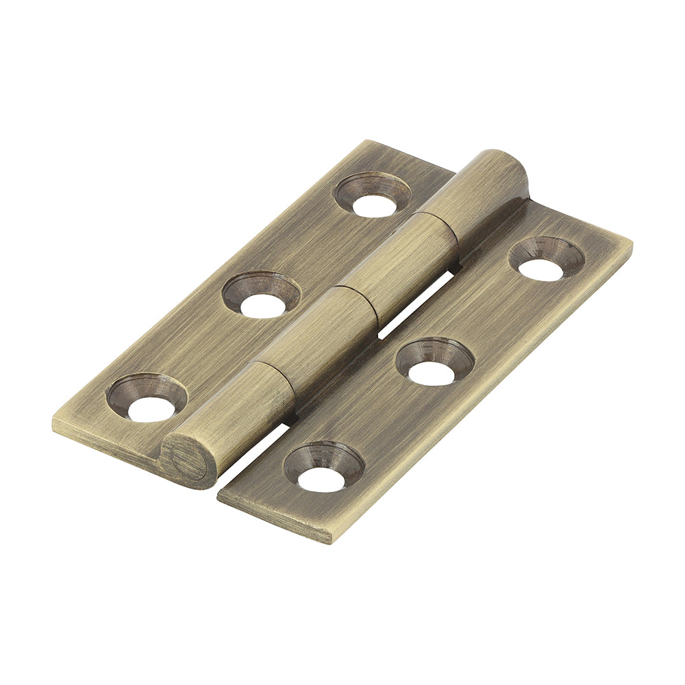 This is an image of Timco - Solid Drawn Hinge - Solid Brass - Antique Brass 50 x 28 (1 Pairs Bag) 234582