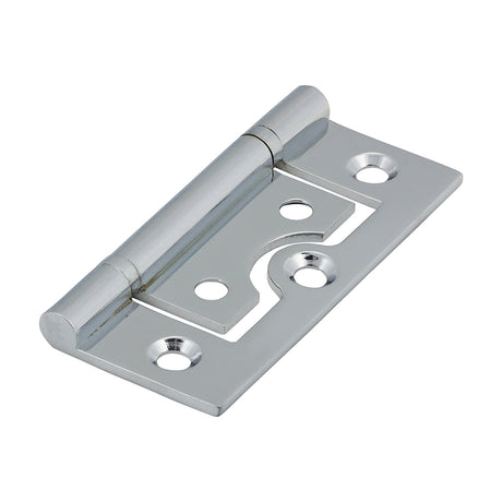This is an image of Timco - Plain Bearing Flush Hinge - Solid Brass - Polished Chrome 60 x 41 (1 Pairs Bag) 234606