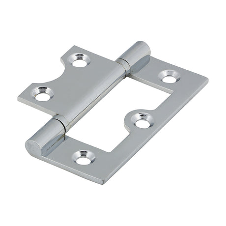 This is an image of Timco - Plain Bearing Flush Hinge - Solid Brass - Polished Chrome 60 x 41 (1 Pairs Bag) 234606