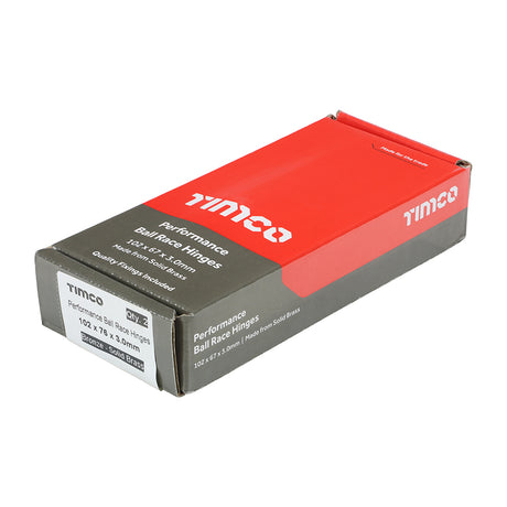 This is an image of Timco - Performance Ball Race Hinge - Solid Brass - Bronze 102 x 76 (1 Pairs Box) 234759