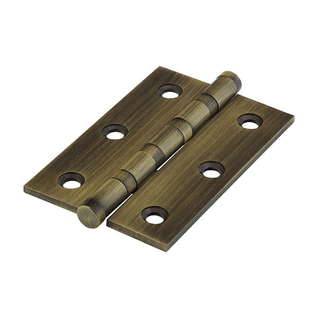 This is an image of Timco - Performance Ball Race Hinge - Solid Brass - Antique Brass 76 x 50 (1 Pairs Box) 234842
