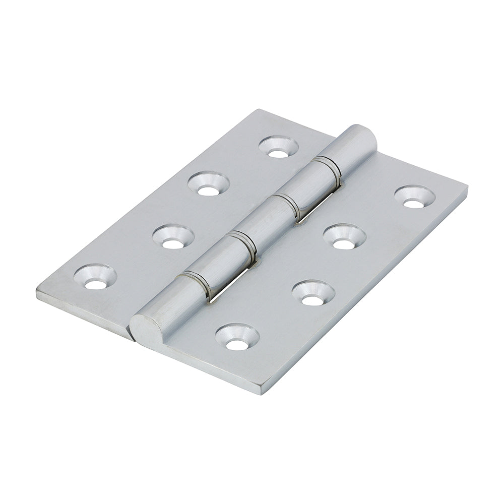 This is an image of Timco - Double Stainless Steel Washered Butt Hinge - Solid Brass - Satin Chrome 102 x 67 (1 Pairs Box) 234951