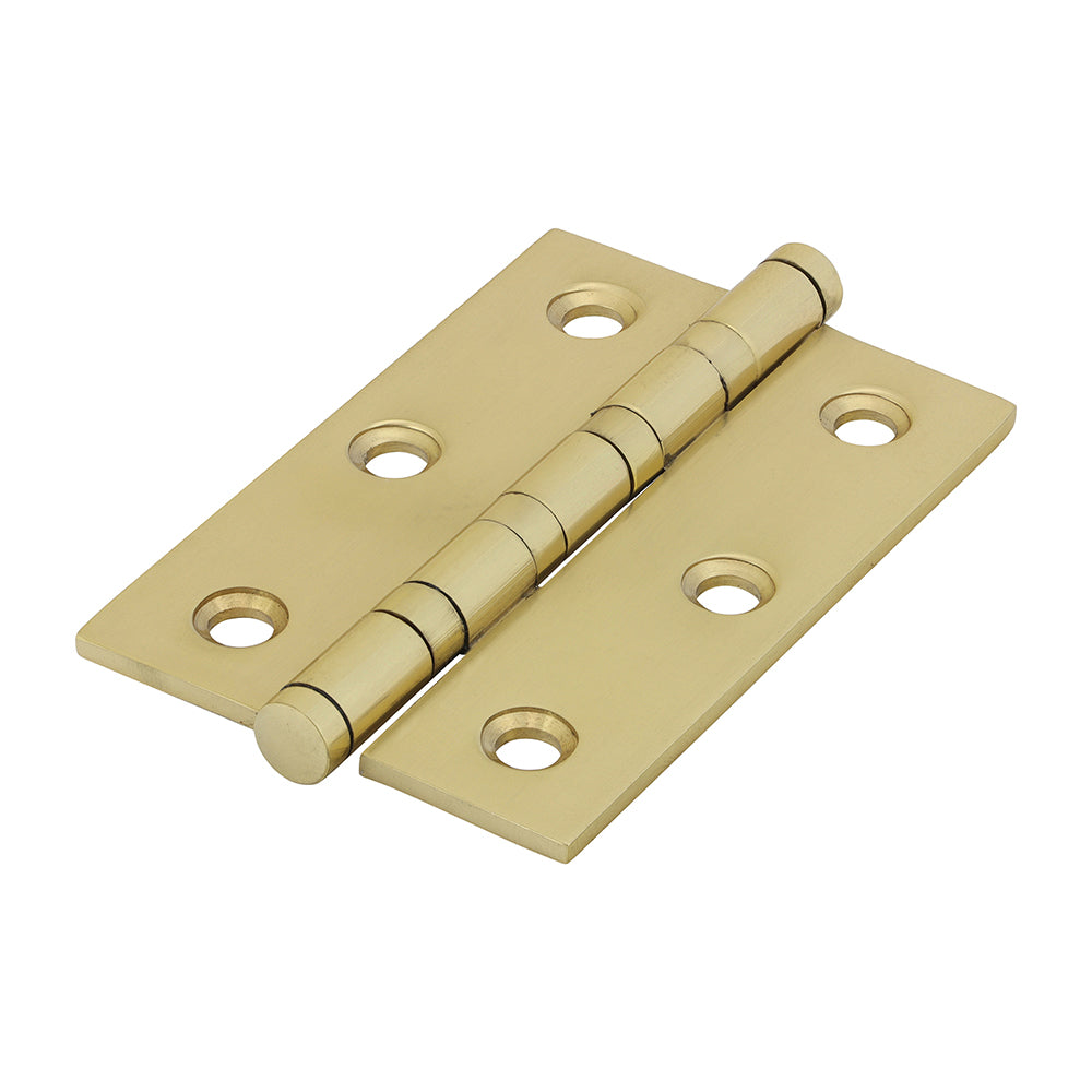 This is an image of Timco - Performance Ball Race Hinge - Solid Brass - Polished Brass 76 x 50 (1 Pairs Box) 234953
