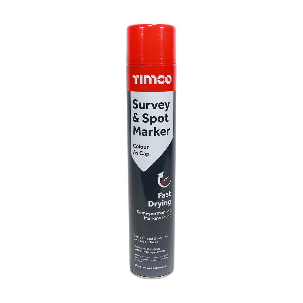 This is an image of Timco - Survey & Spot Marker - Red 750ml (1 Each Can) PCS237206