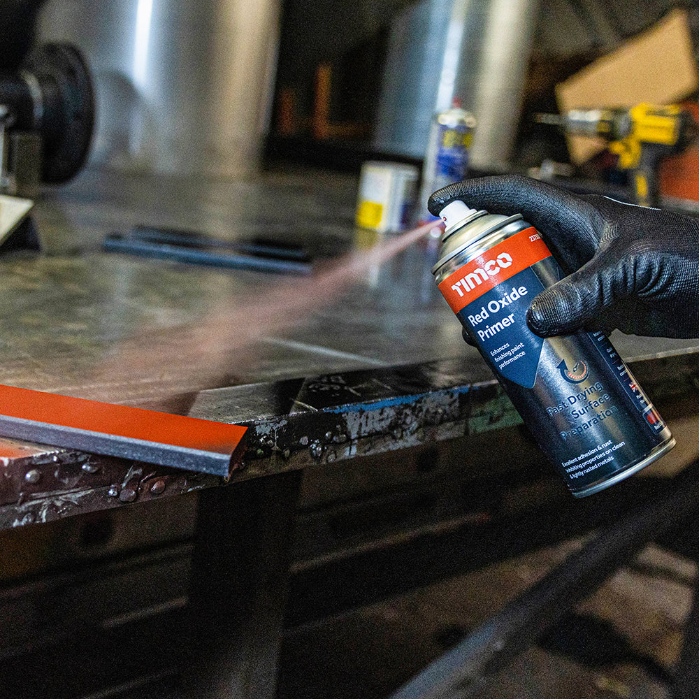 This is an image of Timco - Red Oxide Primer 380ml (1 Each Can) PCS237320