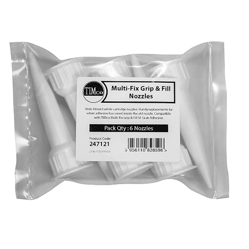 This is an image of Timco - Grip & Fill Nozzles To fit 350/380ml (6 PCS Bag) PCS247121