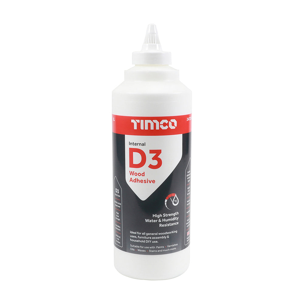 This is an image of Timco - Internal D3 Wood Adhesive 1L (1 Each Bottle) PCS247258