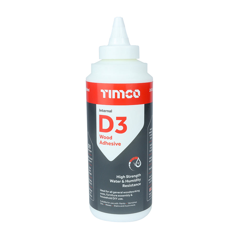 This is an image of Timco - Internal D3 Wood Adhesive 500ml (1 Each Bottle) PCS247458