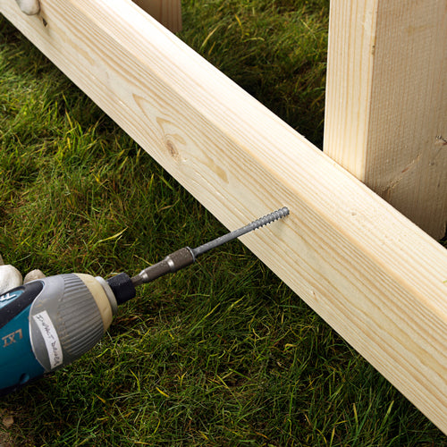 This is an image of Timco - Timber Frame Construction & Landscaping Screws - Hex - A4 Stainless Steel 6.7 x 250mm - (25 PCS Tube) 250INDEXSST