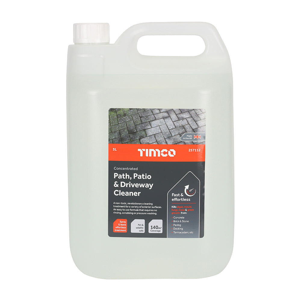 This is an image of Timco - Path Patio & Driveway Cleaner Concentrate 5L (1 Each Bottle) PCS257112