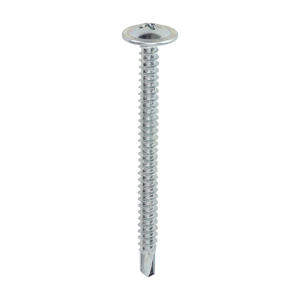 This is an image of Timco - Baypole Screws - Wafer Flange - PH - Self-Drilling Point - Zinc 4.8 x 60mm - (200 PCS Box) 291Z